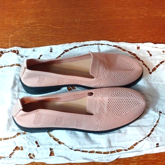 Pink Crochet Slip On Padded Insoles Flats 10 = 42 New - Picture 7 of 8